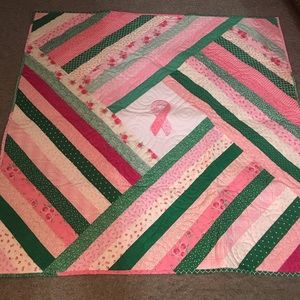 Hand made quilt for breast cancer